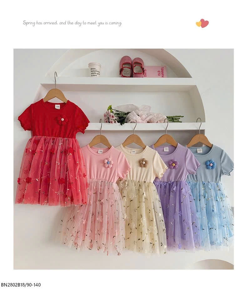 BST ĐẦM THUN PHỐI CHÂN VOAN