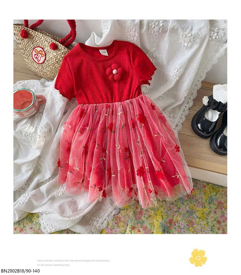 BST ĐẦM THUN PHỐI CHÂN VOAN