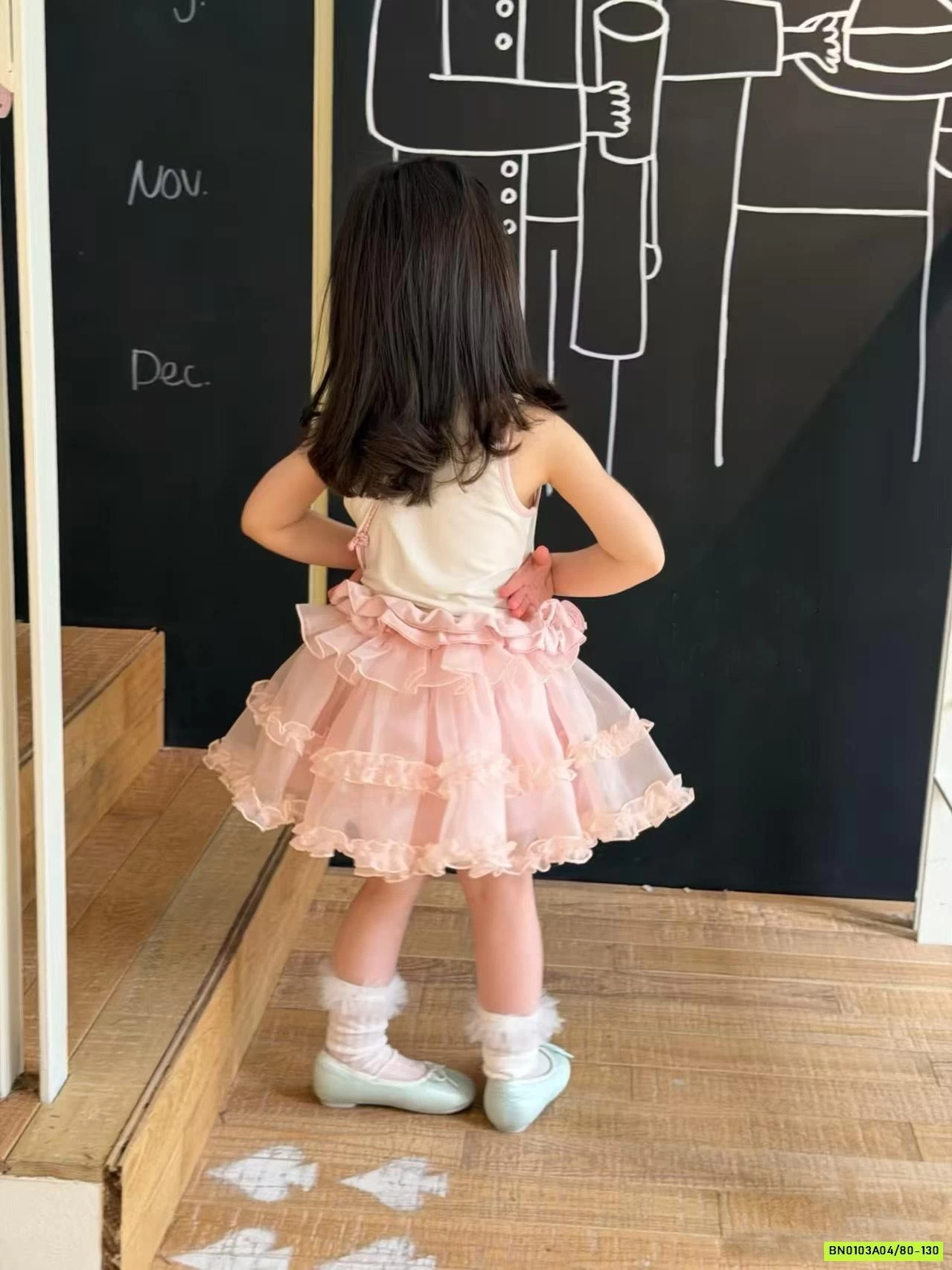 ĐẦM VOAN HỒNG MIX CARDIGAN HOA