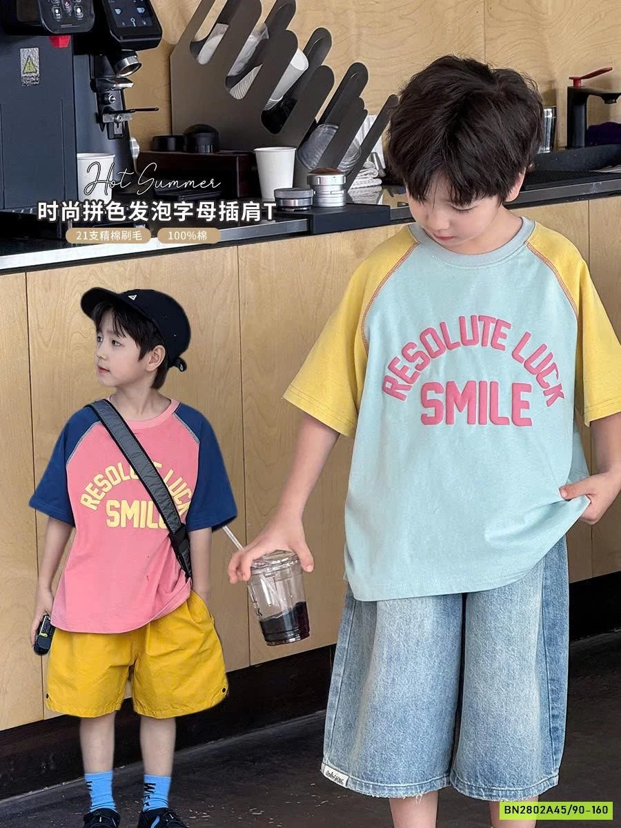 ÁO THUN PHỐI MÀU TAY 25B126 AMBB