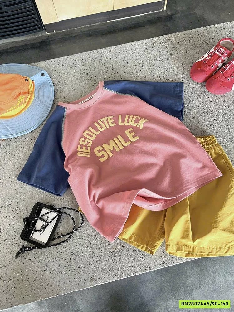 ÁO THUN PHỐI MÀU TAY 25B126 AMBB