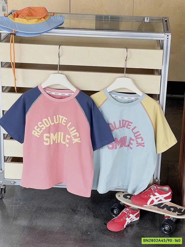 ÁO THUN PHỐI MÀU TAY 25B126 AMBB