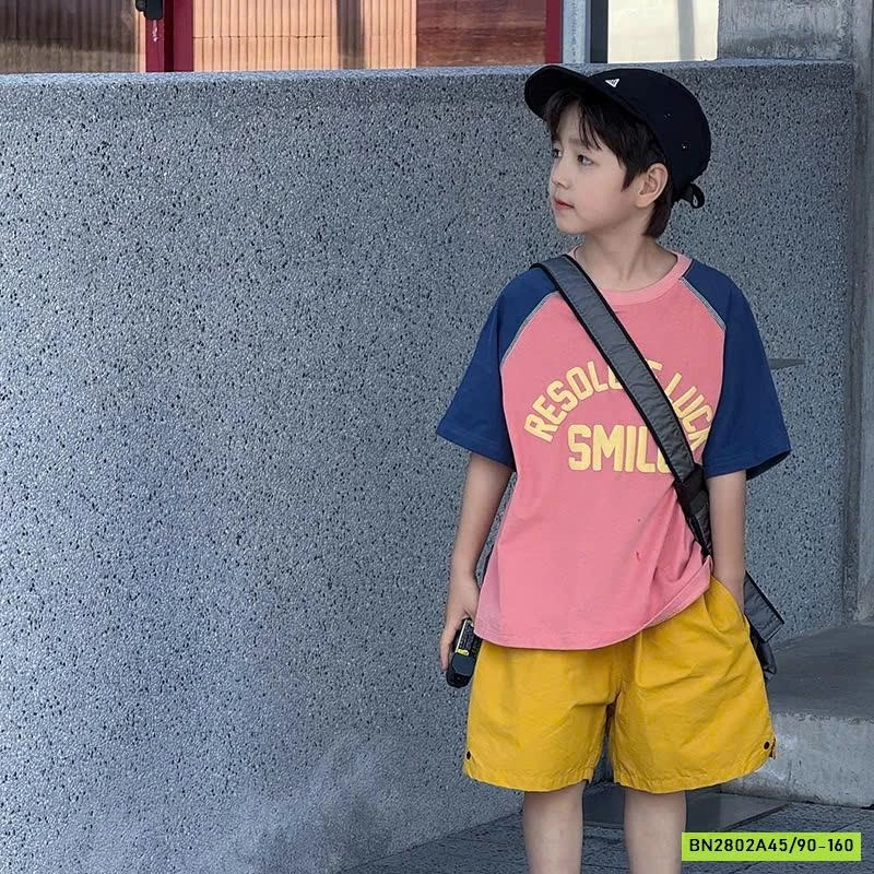 ÁO THUN PHỐI MÀU TAY 25B126 AMBB