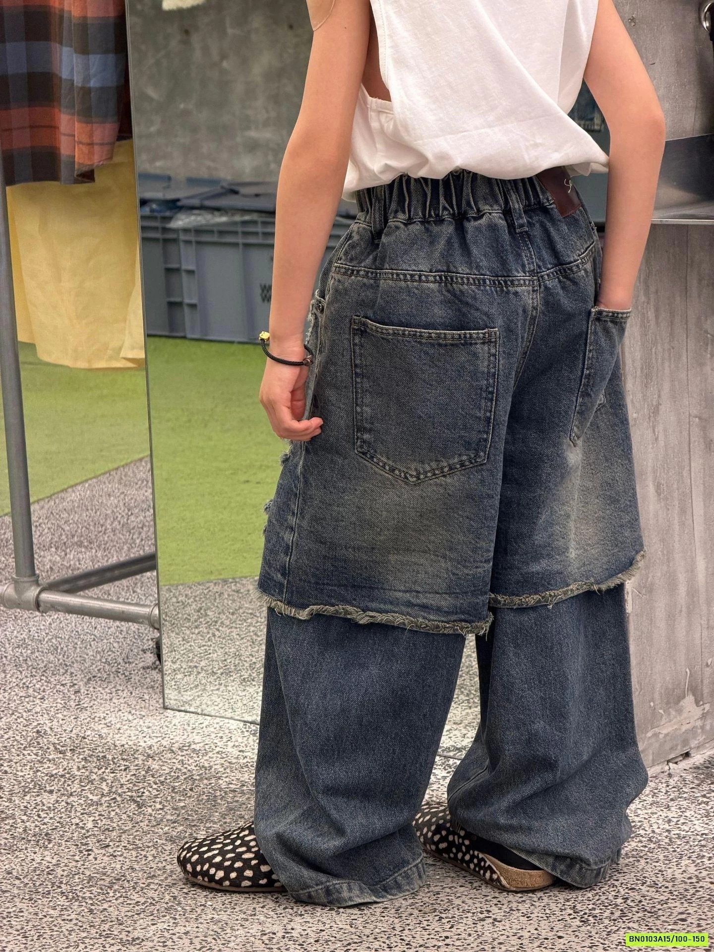 JEANS GIẢ 2 LỚP RÁCH CÁ TÍNH