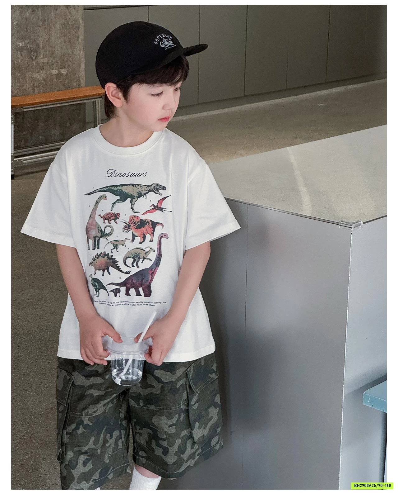 ÁO KHỦNG LONG MIX SHORT RẰN RI AOAOKIDS