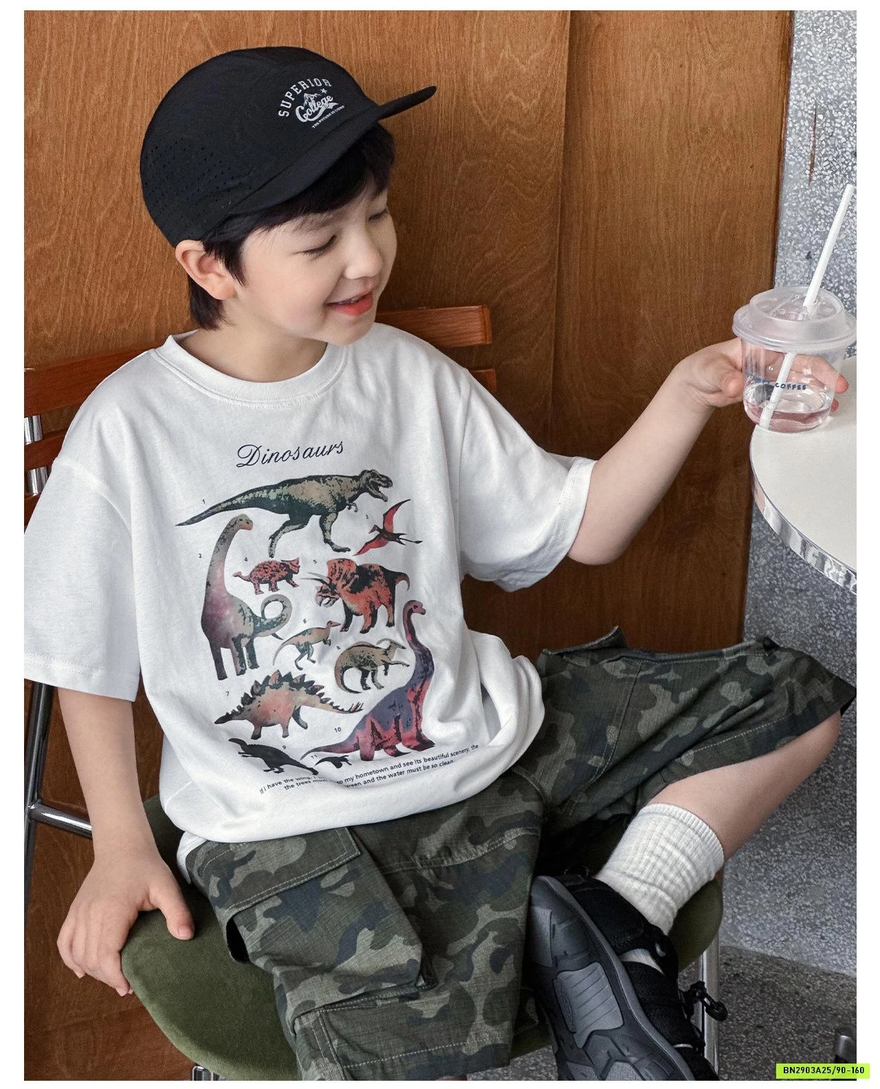 ÁO KHỦNG LONG MIX SHORT RẰN RI AOAOKIDS