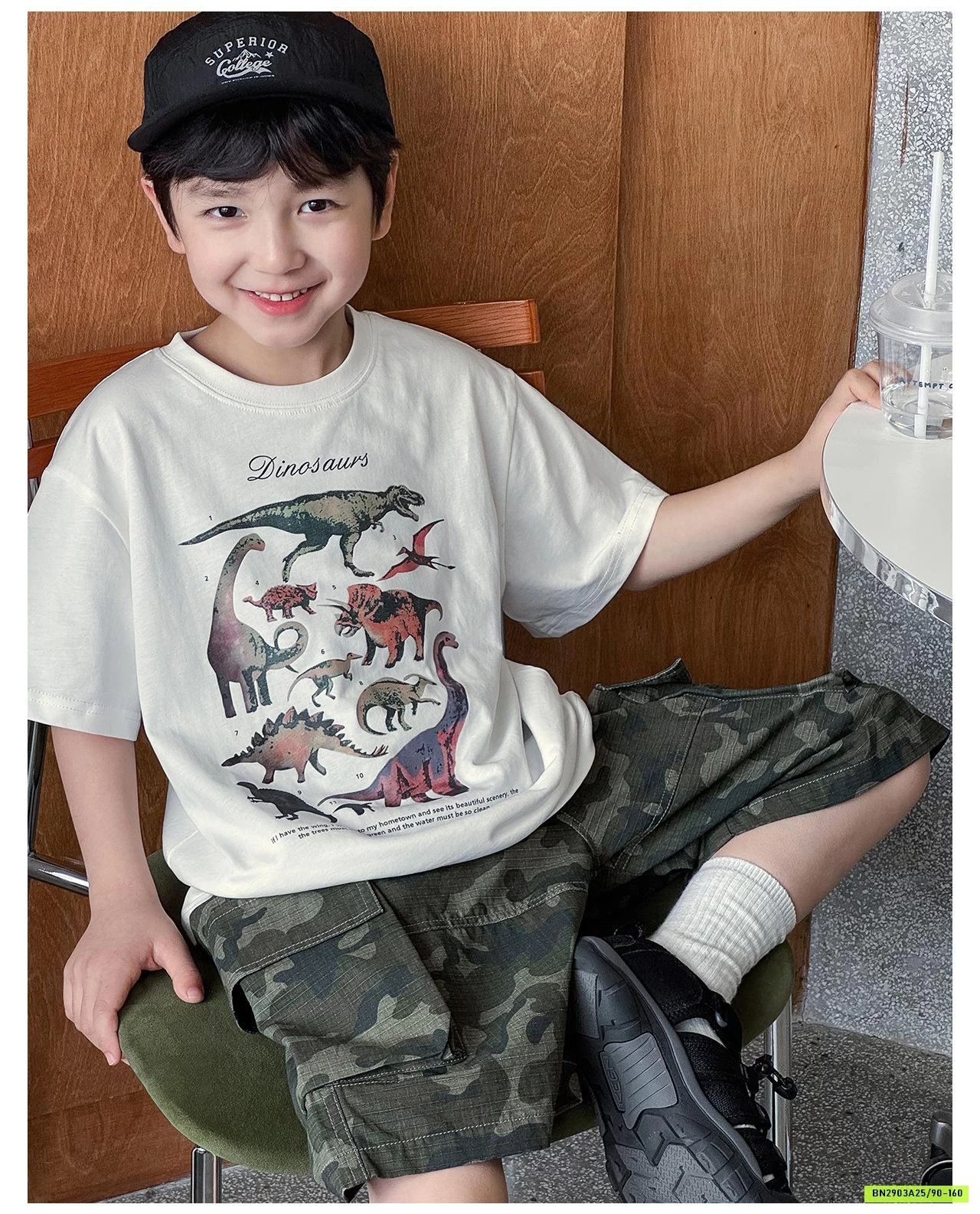 ÁO KHỦNG LONG MIX SHORT RẰN RI AOAOKIDS