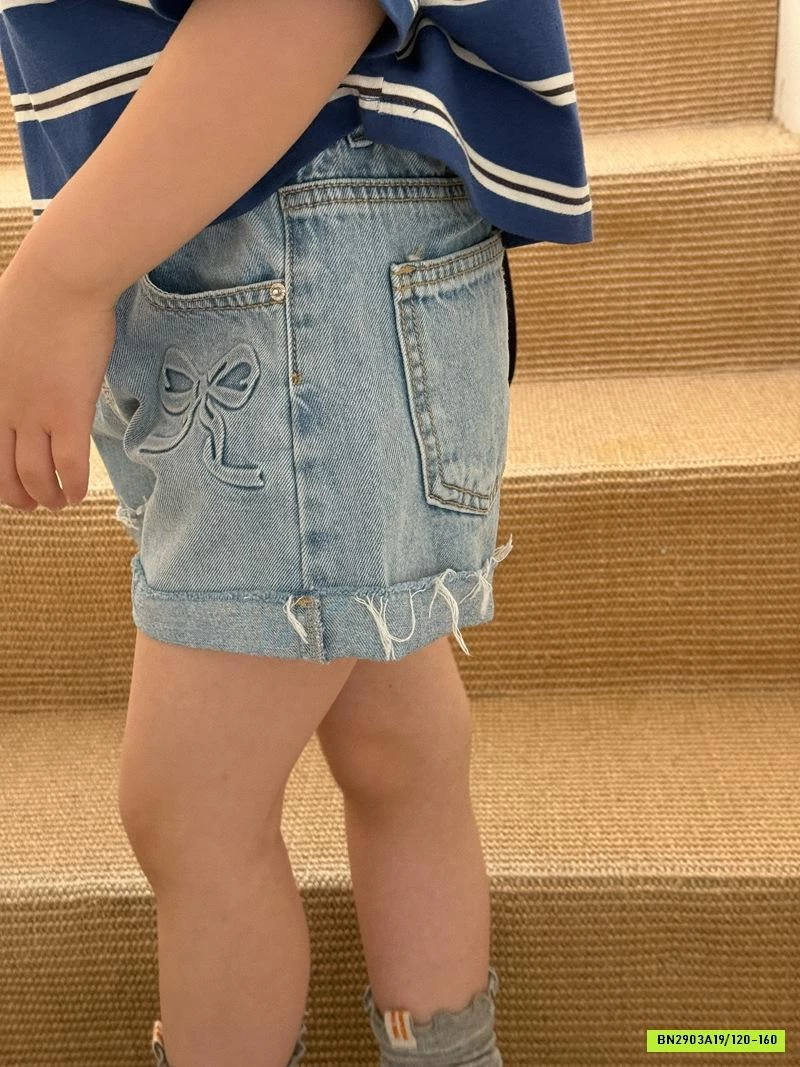 CROPTOP KẺ XANH MIX SHORT JEANS THÊU