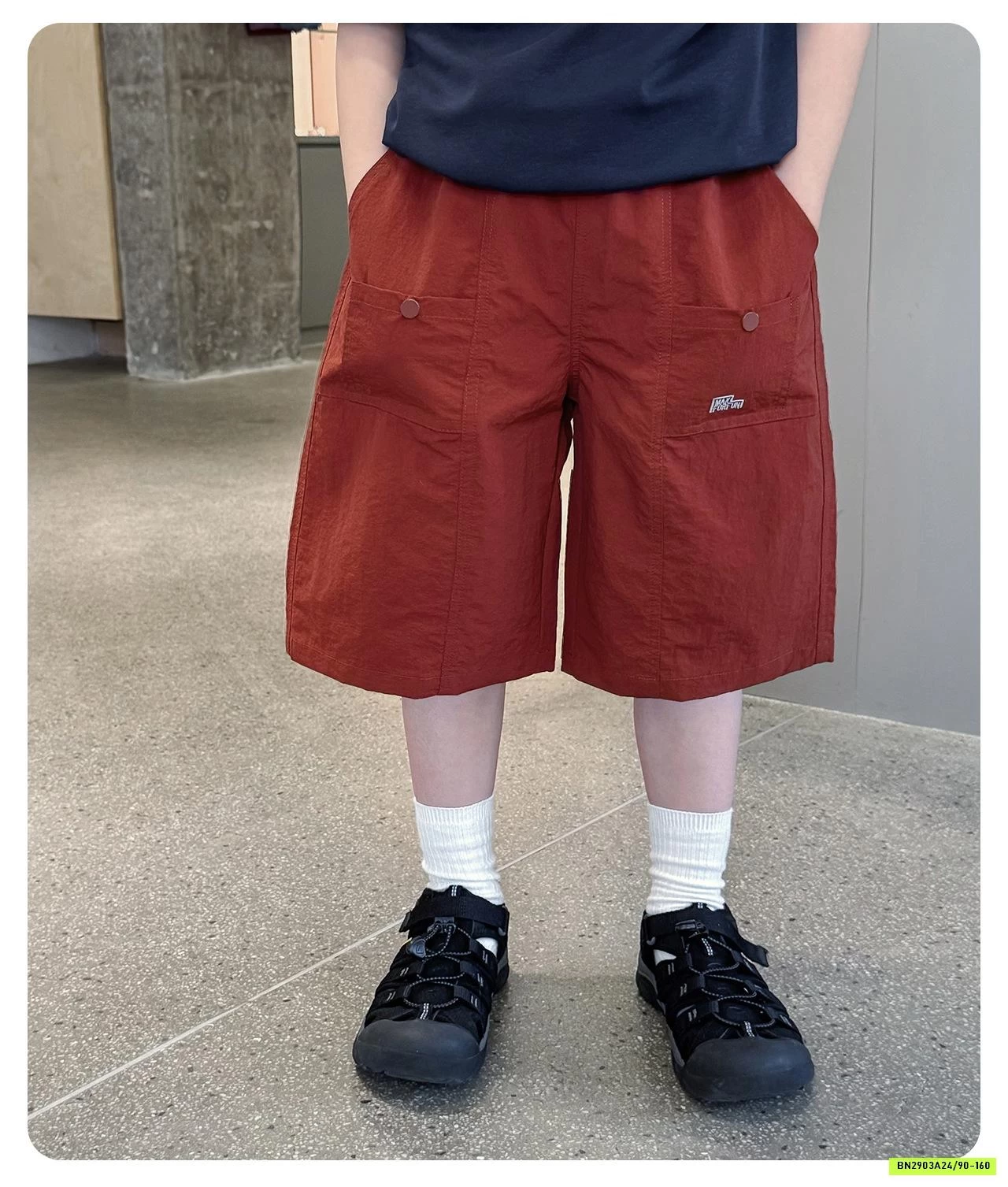 SHORT THÔ MỀM THÊU TÚI AOAOKIDS