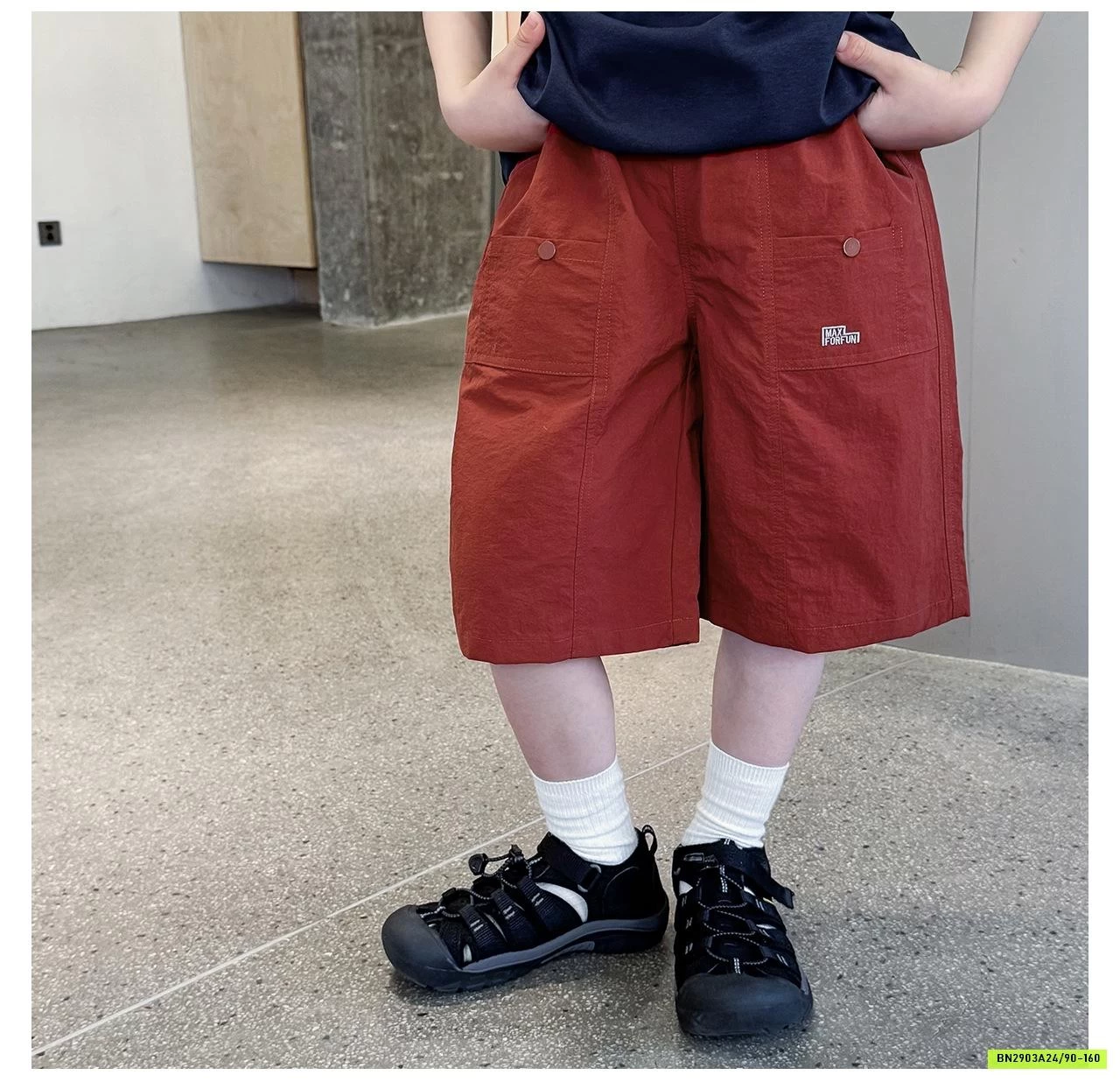 SHORT THÔ MỀM THÊU TÚI AOAOKIDS