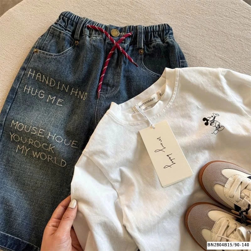 QUẦN JEAN BAGGY MMY THÊU  MICKEY