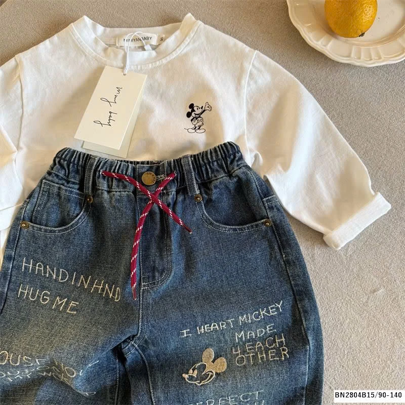 QUẦN JEAN BAGGY MMY THÊU  MICKEY