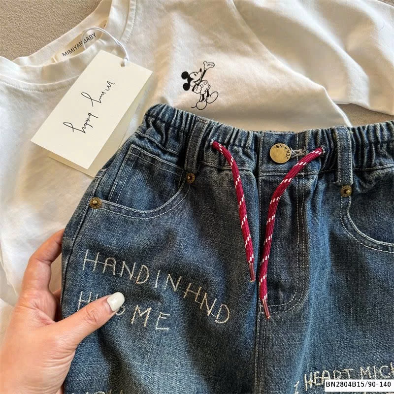 QUẦN JEAN BAGGY MMY THÊU  MICKEY