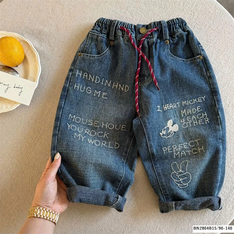 QUẦN JEAN BAGGY MMY THÊU  MICKEY