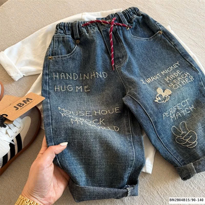 QUẦN JEAN BAGGY MMY THÊU  MICKEY