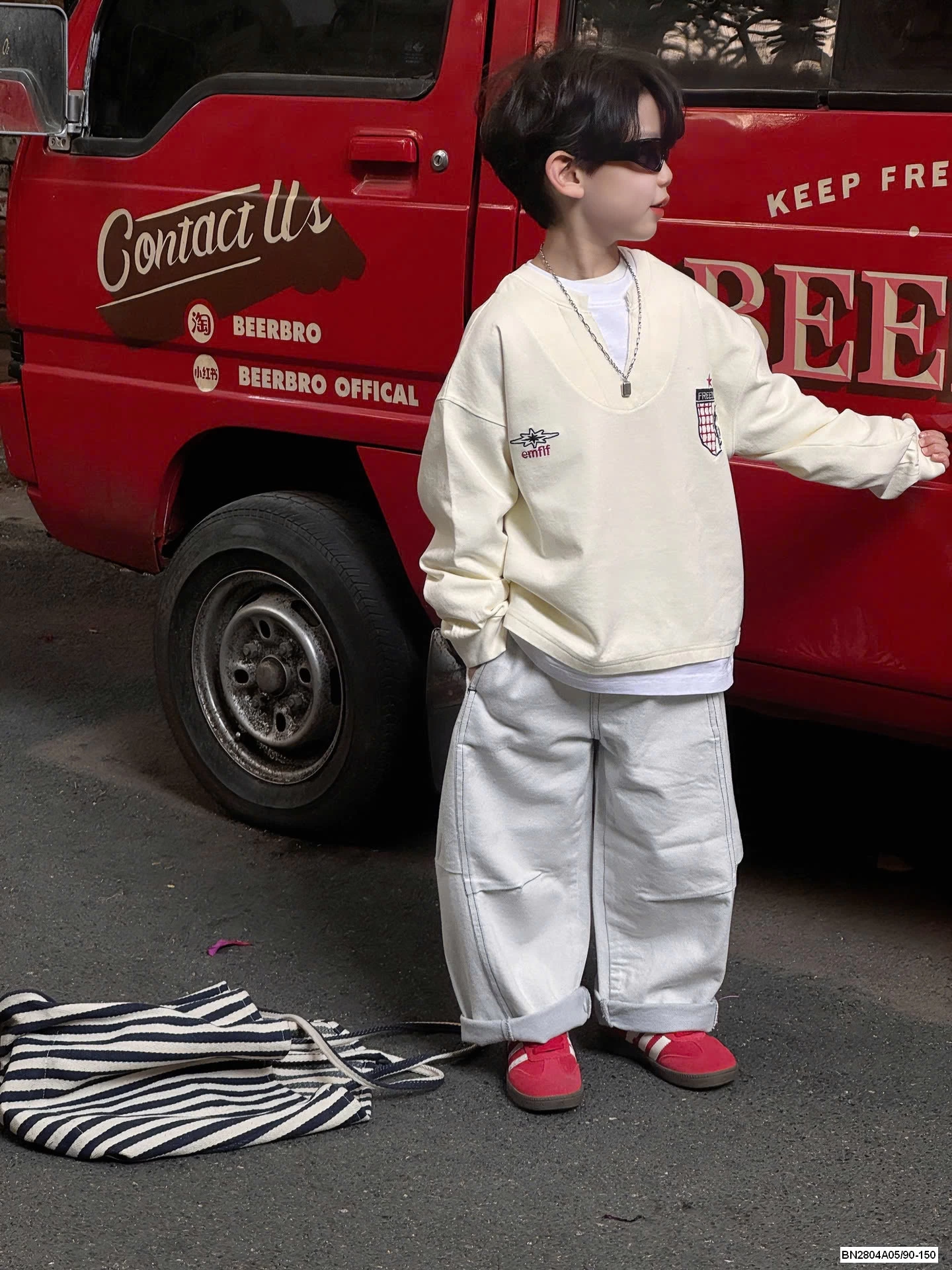 THUN GIẢ 2 LỚP CỔ V LOGO NGỰC