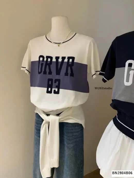 Áo len dệt kim tay ngắn WGWE