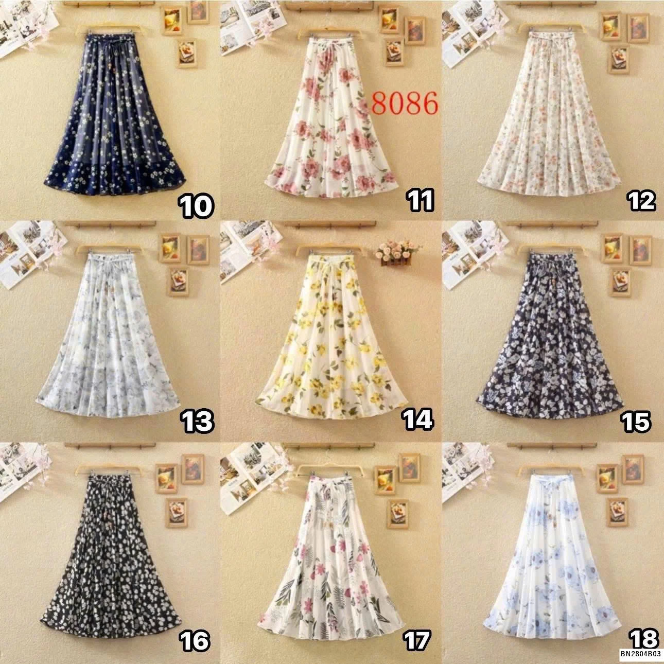 CHÂN VÁY DÁNG DÀI HOẠ TIẾT