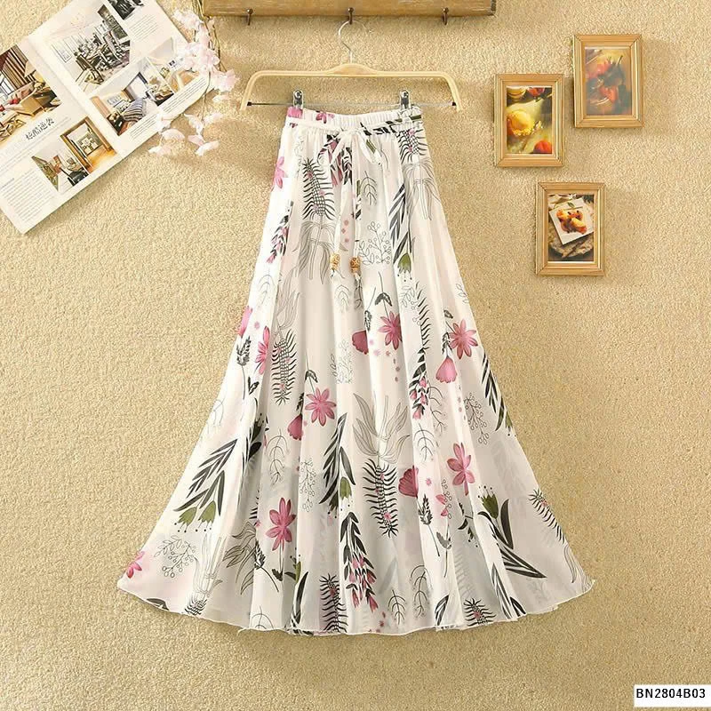 CHÂN VÁY DÁNG DÀI HOẠ TIẾT