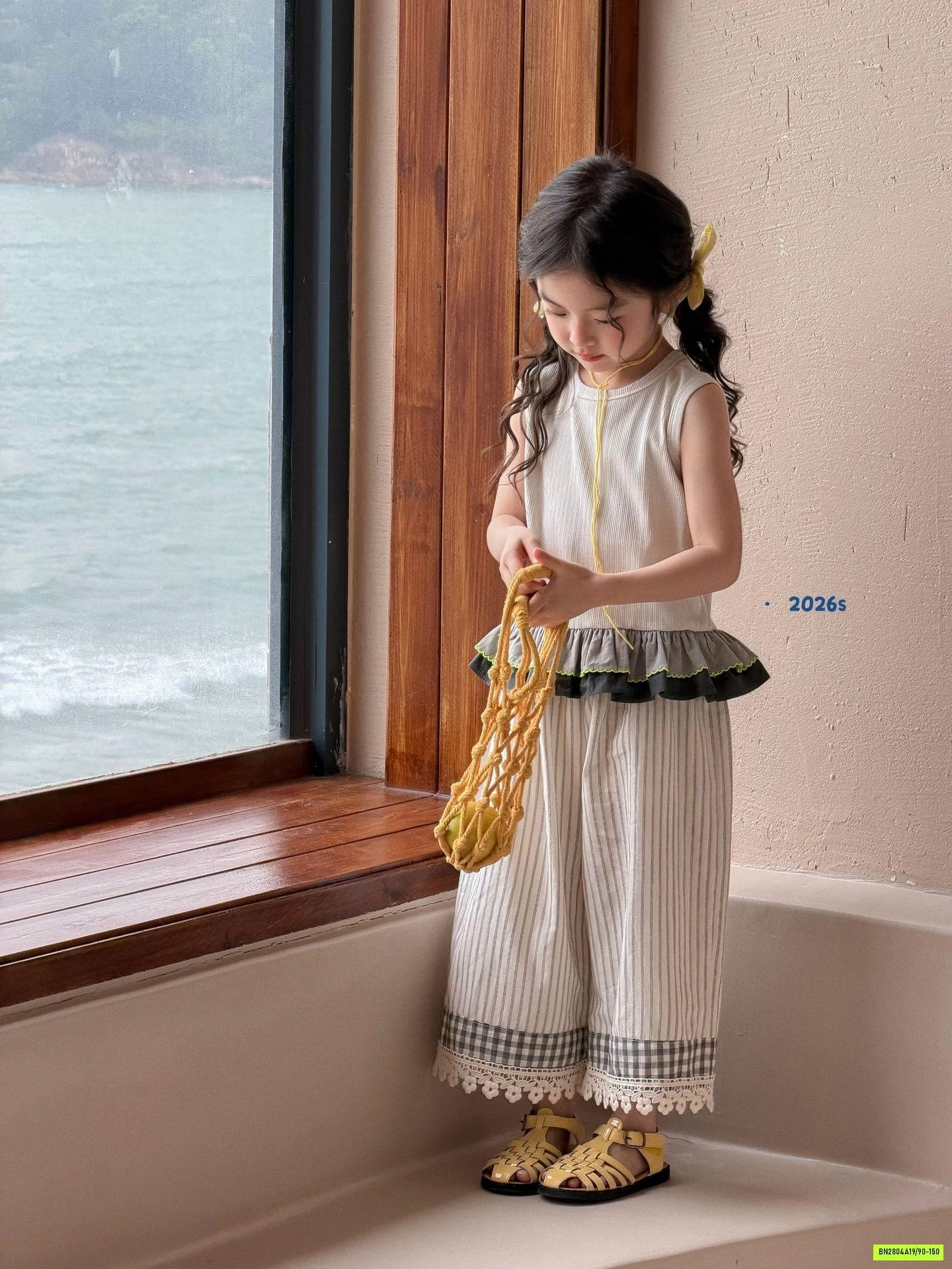 SÉT BABYDOLL KẺ SỌC VIỀN BÈO