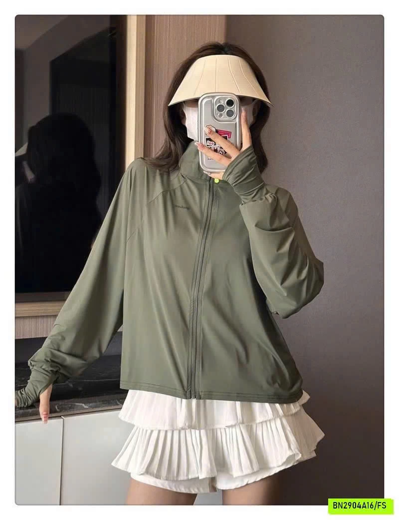 ÁO CHỐNG NẮNG CỔ ĐỨNG VẢI BĂNG LỤA