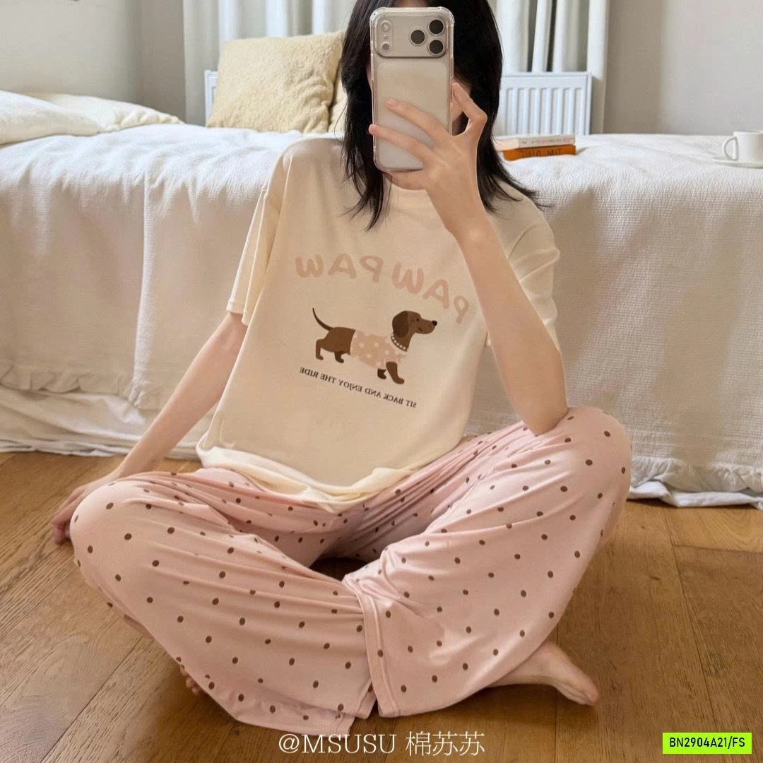 BỘ CÚN QUẦN DÀI CHẤM BI MSUSU