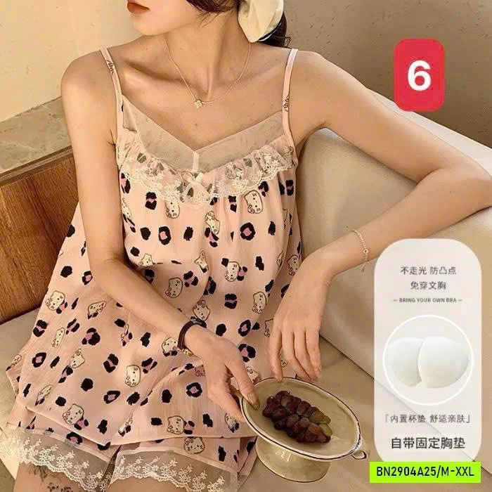 BỘ MẶC NHÀ 2 DÂY KÈM BRA