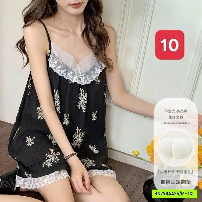 BỘ MẶC NHÀ 2 DÂY KÈM BRA