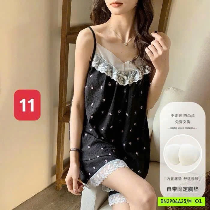 BỘ MẶC NHÀ 2 DÂY KÈM BRA