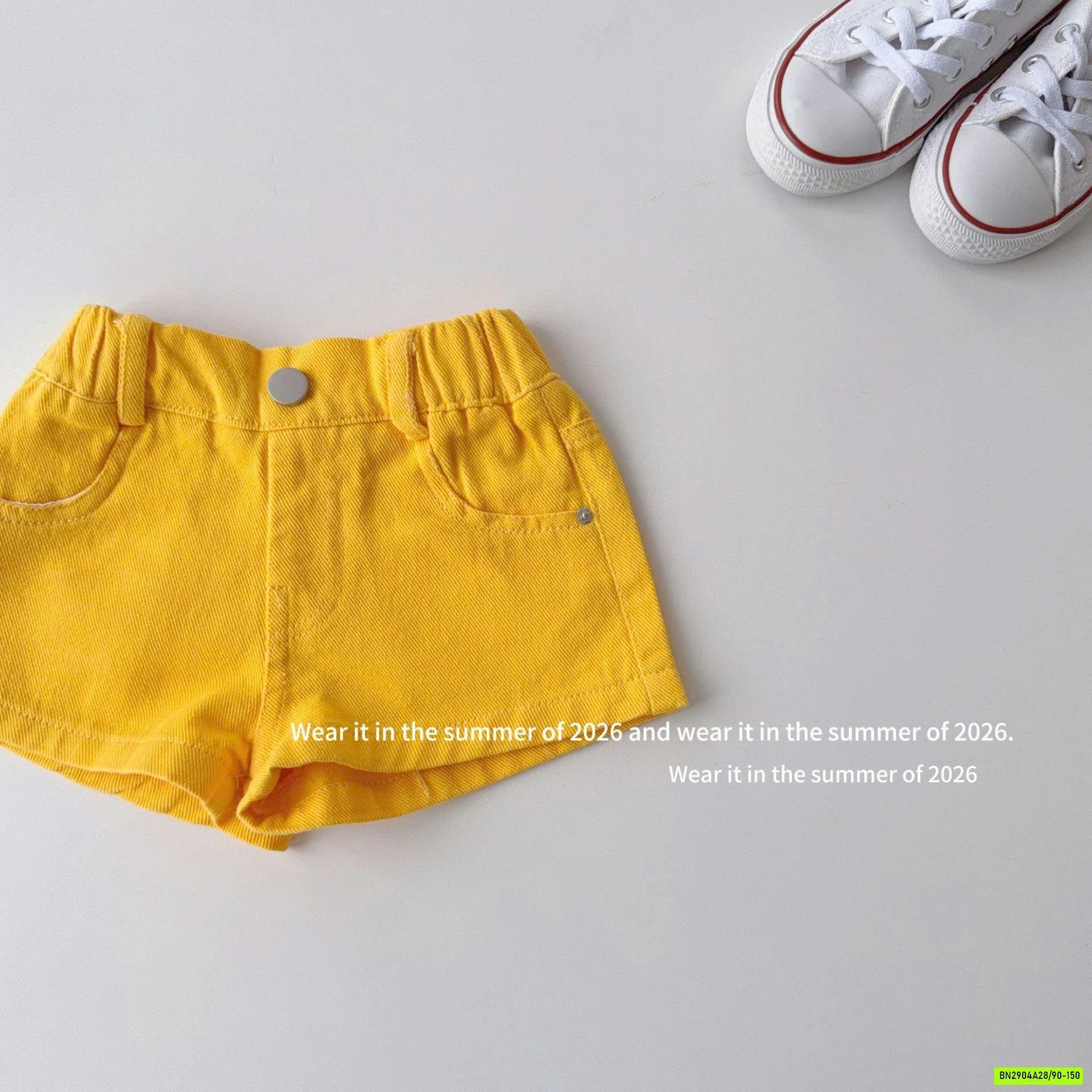 SHORT THÔ CẠP CHUN TRƠN MÀU QKIDS