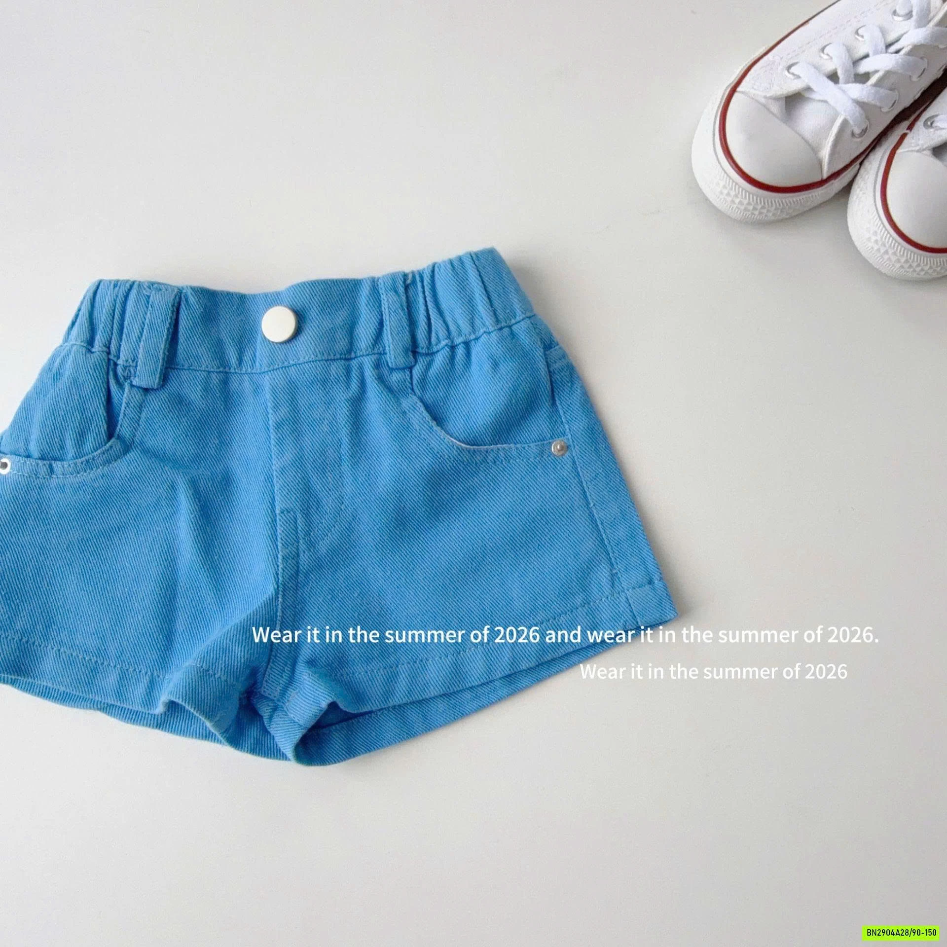 SHORT THÔ CẠP CHUN TRƠN MÀU QKIDS