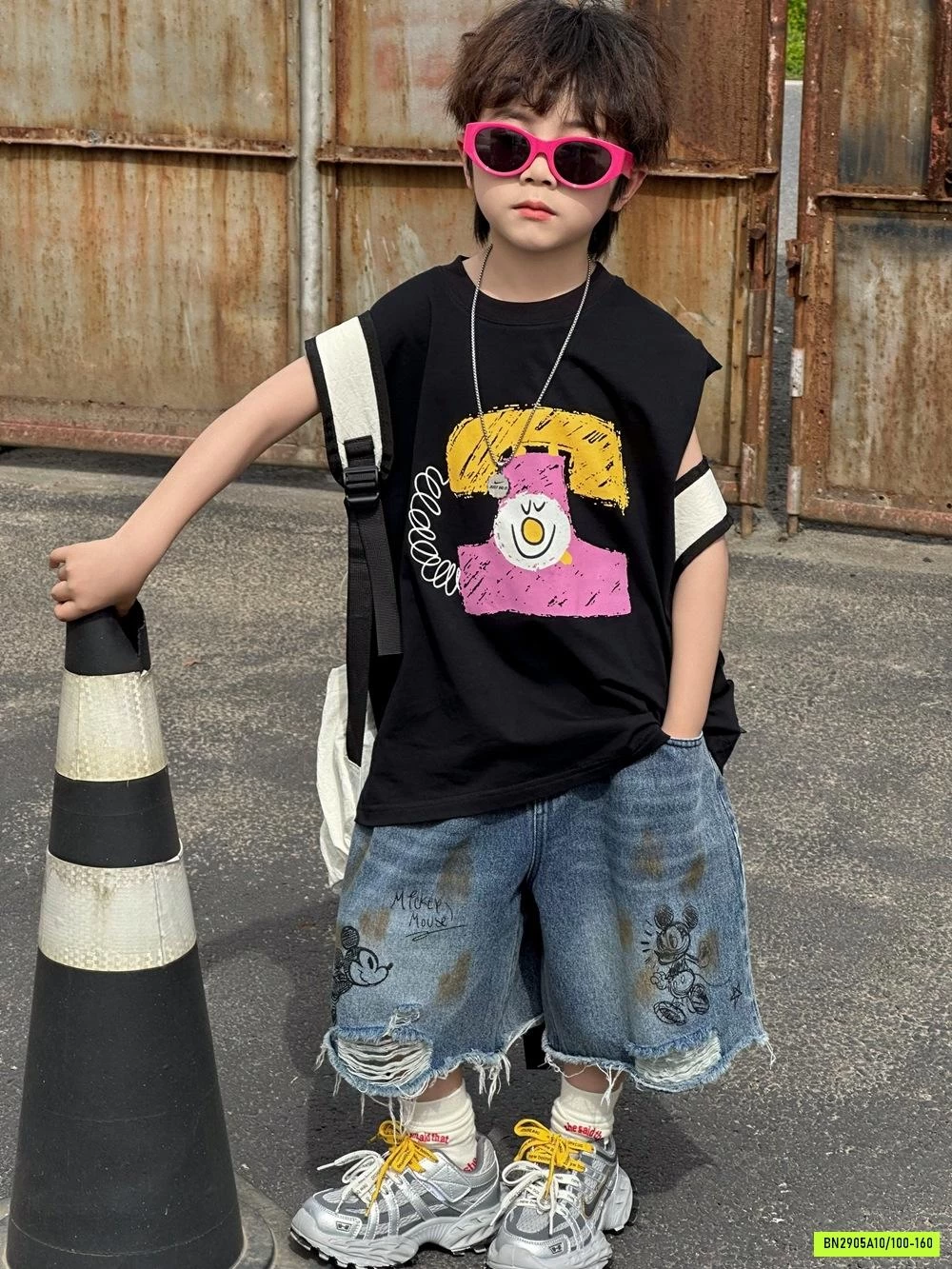 SHORT JEANS MICKEY RÁCH GẤU AFTE