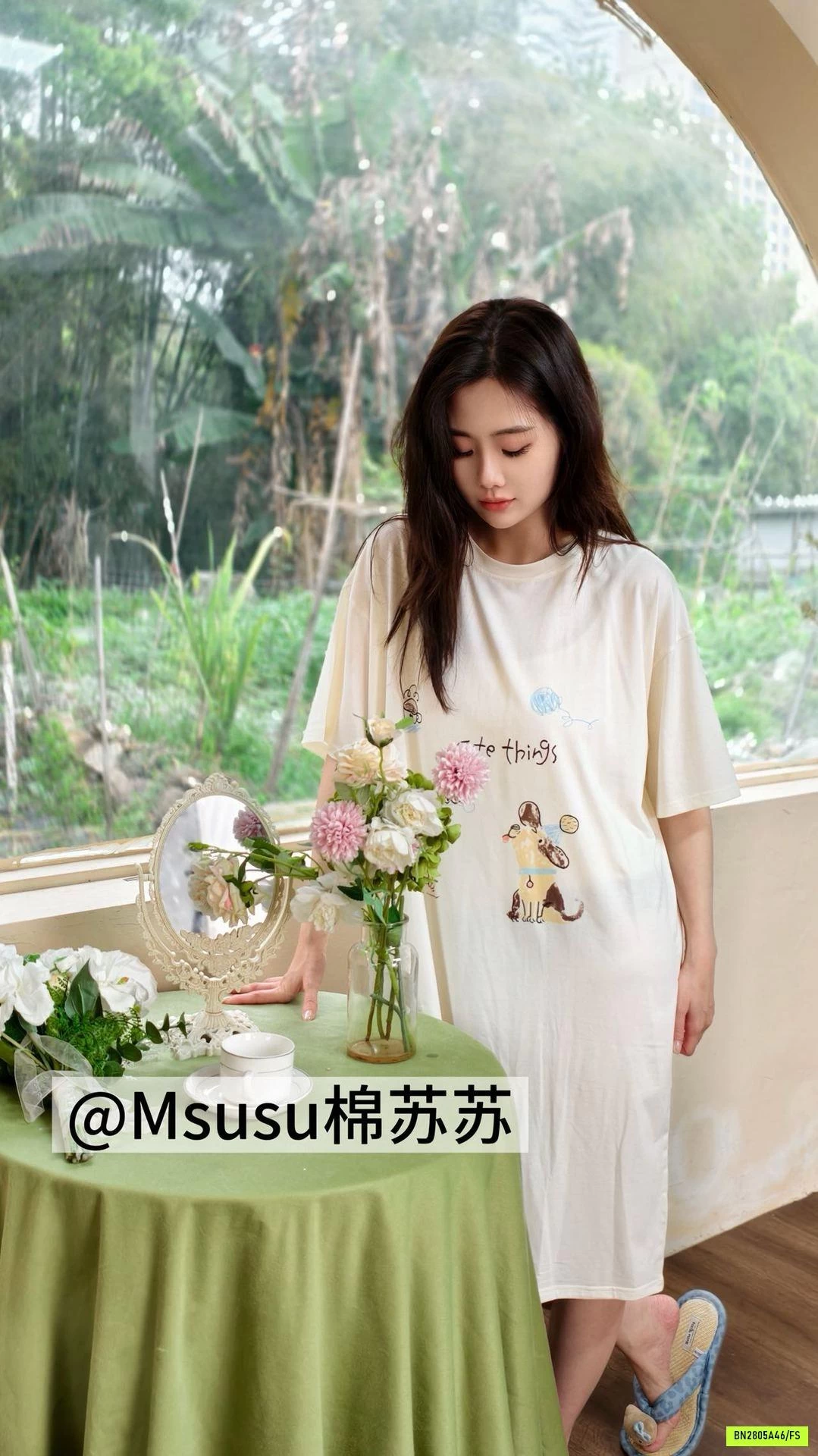 ĐẦM NGỦ SUÔNG THUN LẠNH HỌA TIẾT