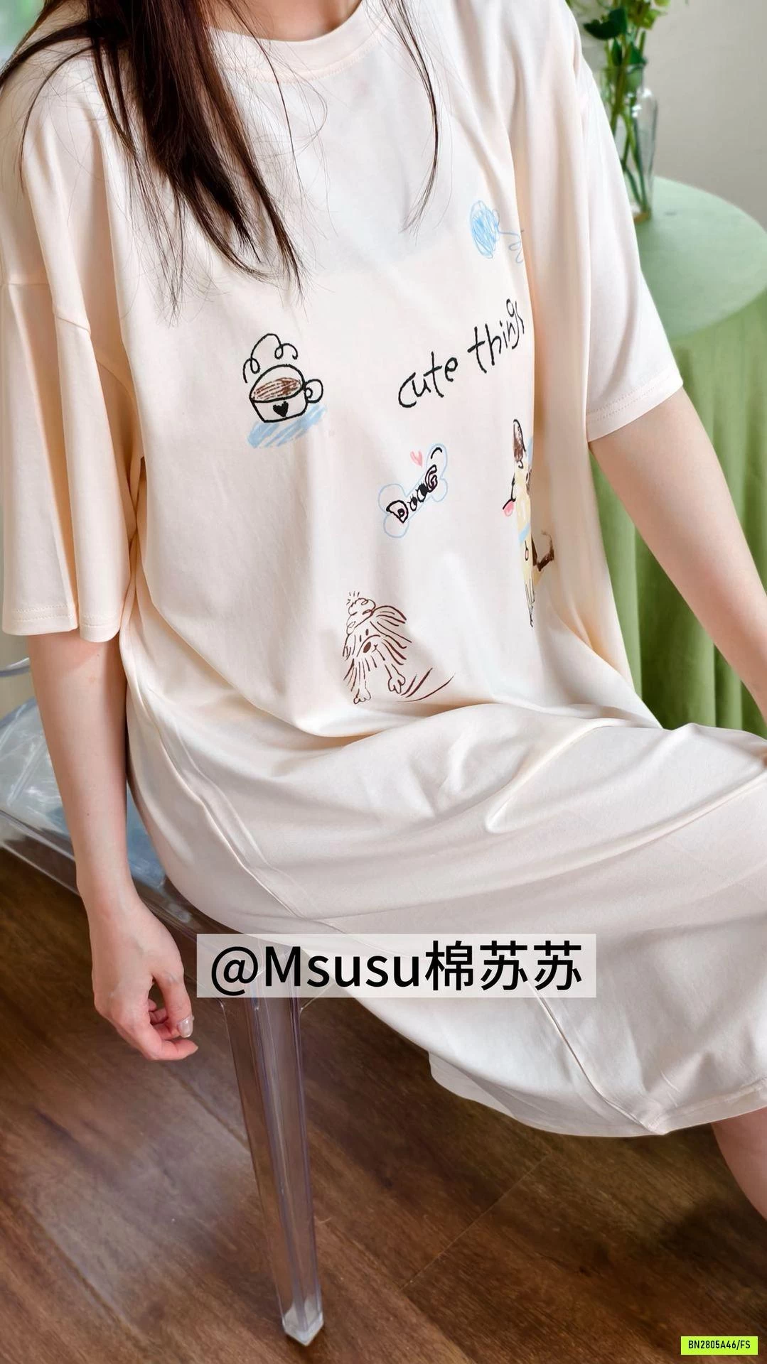 ĐẦM NGỦ SUÔNG THUN LẠNH HỌA TIẾT