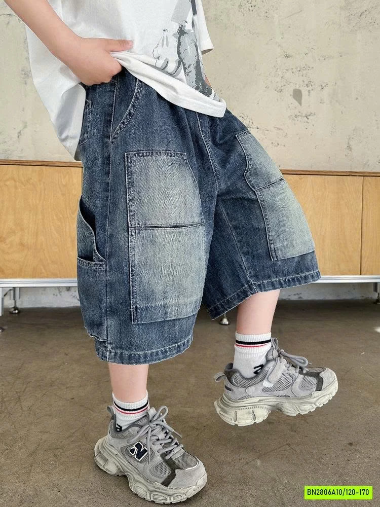 SHORT JEANS TÚI GỐI BẠC MÀU