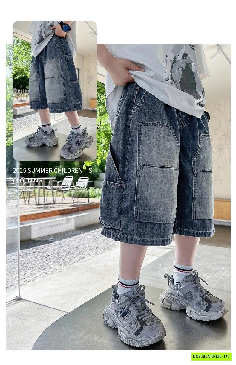 SHORT JEANS TÚI GỐI BẠC MÀU