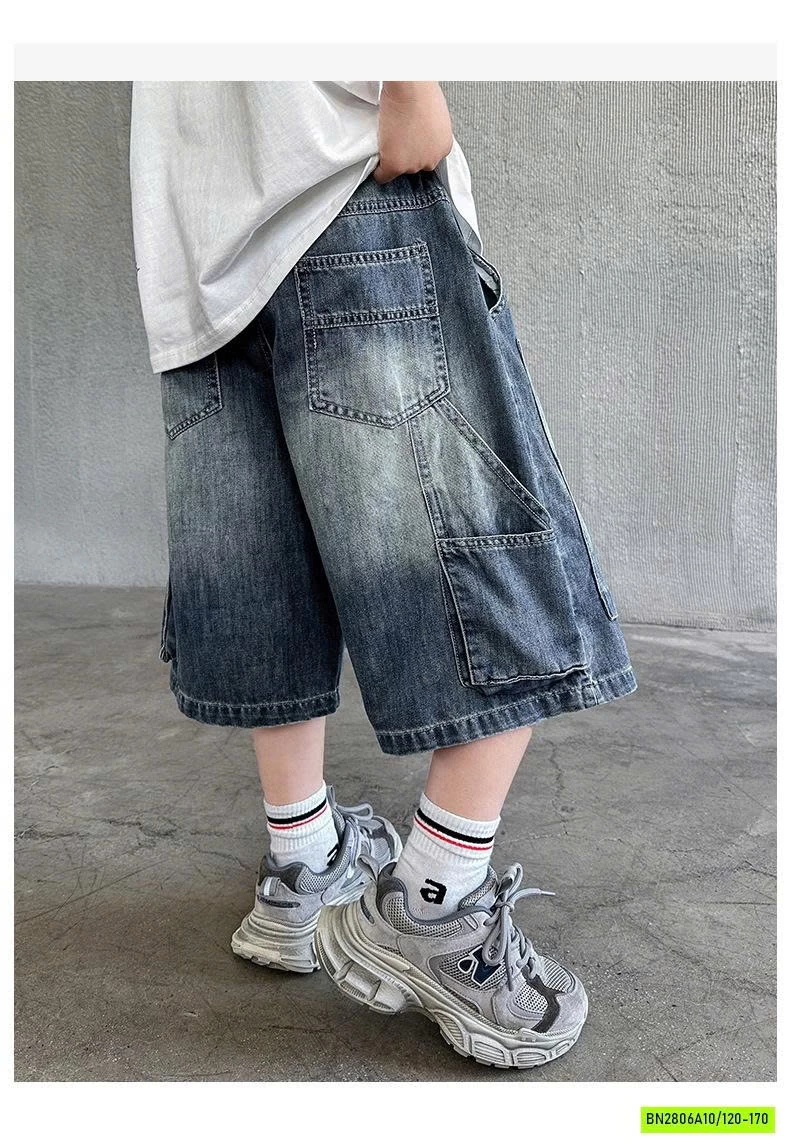 SHORT JEANS TÚI GỐI BẠC MÀU