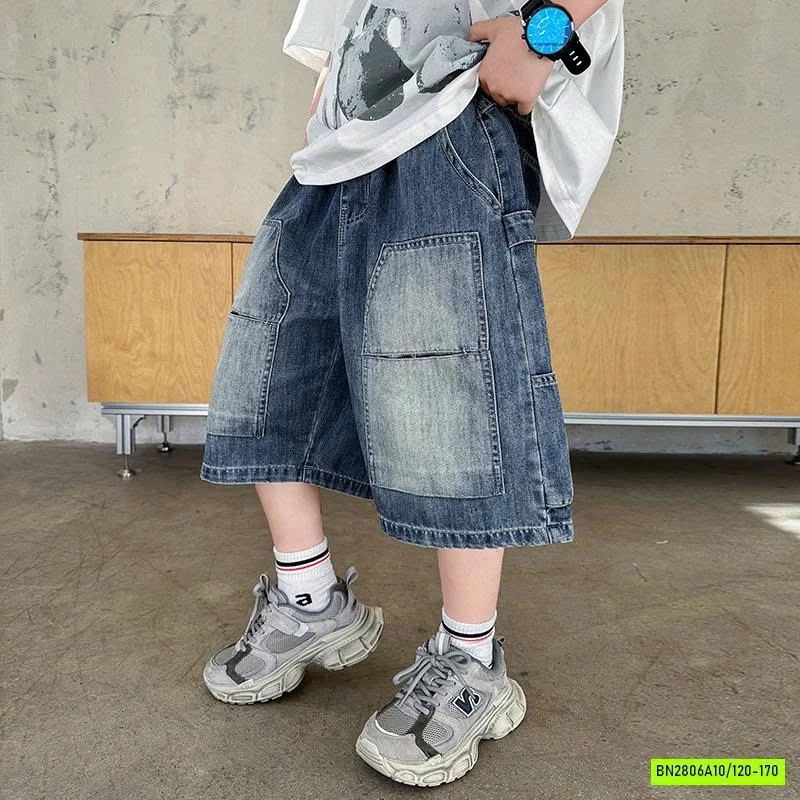 SHORT JEANS TÚI GỐI BẠC MÀU