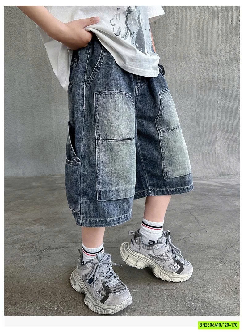 SHORT JEANS TÚI GỐI BẠC MÀU