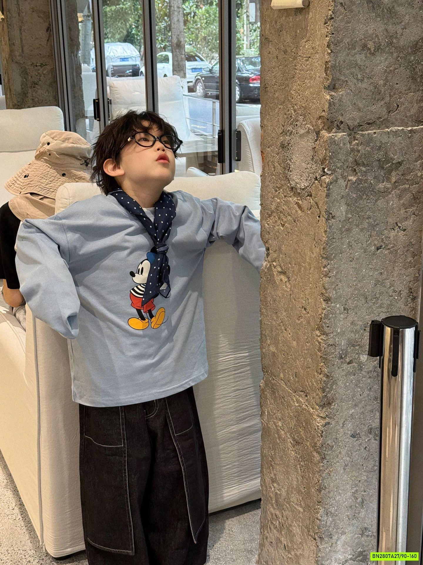 ÁO DÀI TAY MICKEY CỔ TRÒN