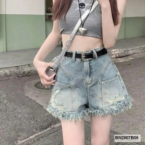 QUẦN JEANS SHORT RÁCH GẤU TUA RUA