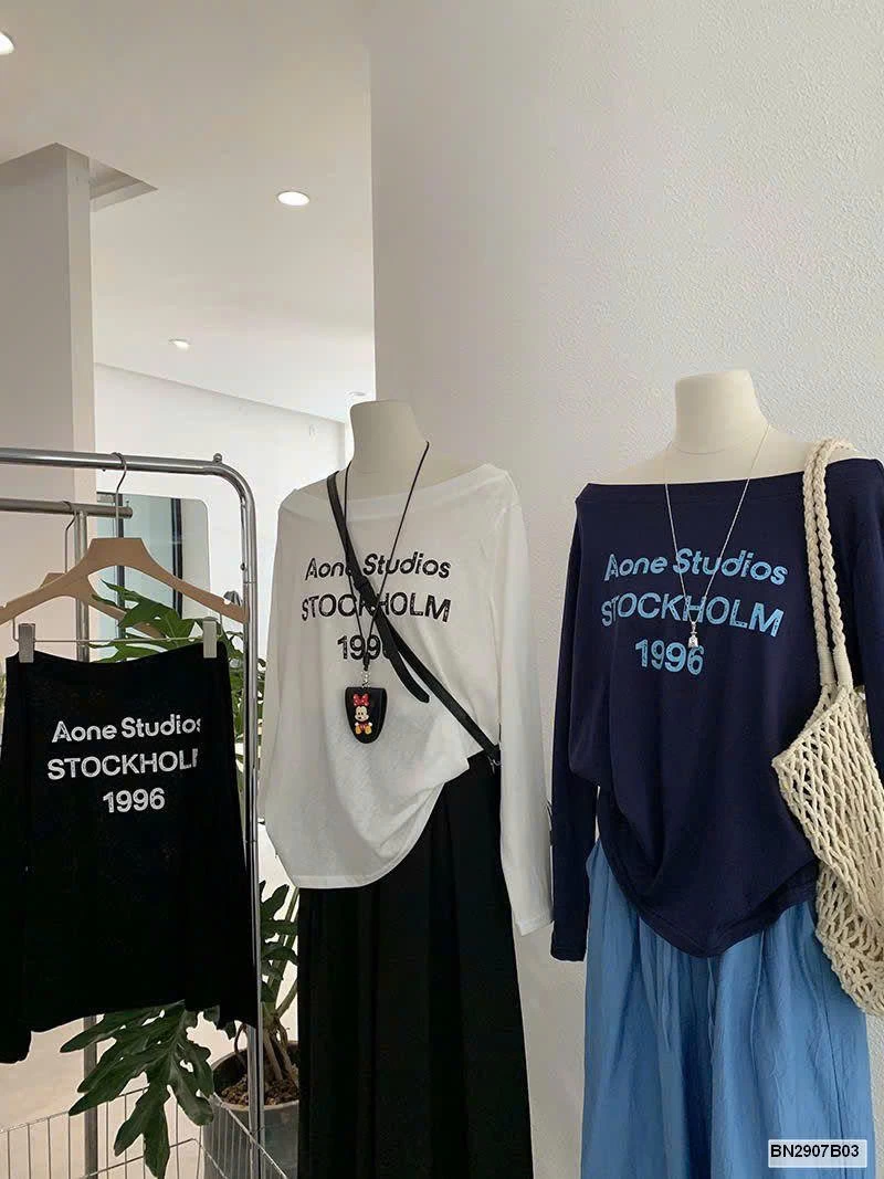 ÁO THUN CHỮ DÀI TAY NỮ