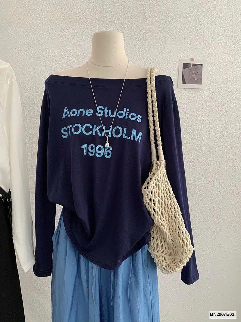 ÁO THUN CHỮ DÀI TAY NỮ