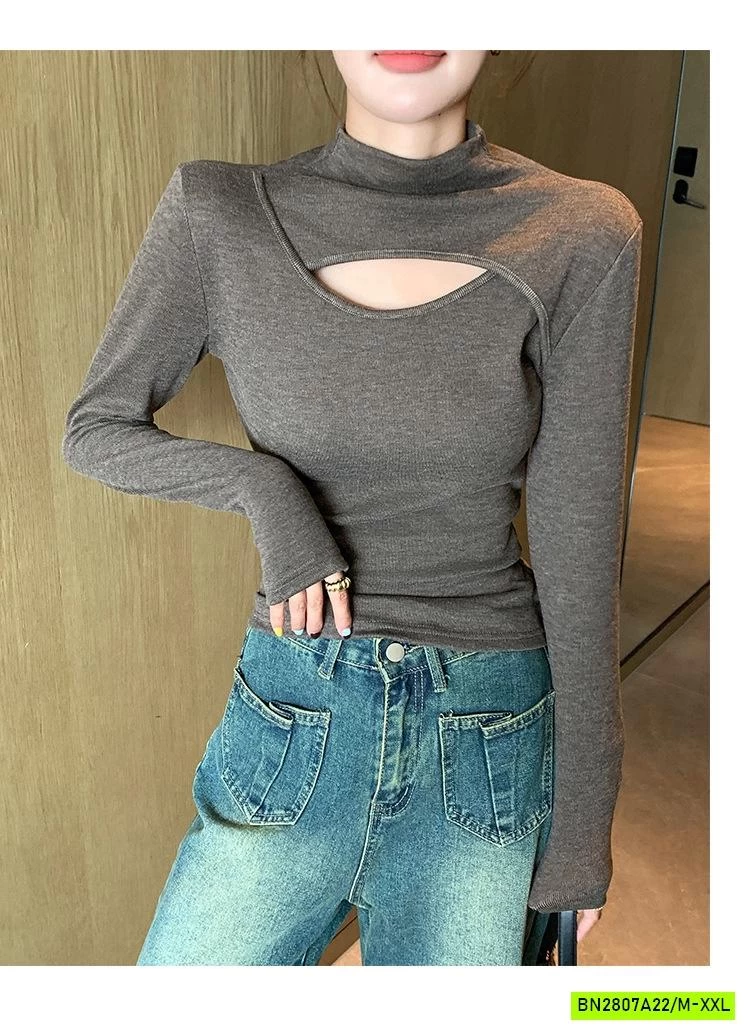 ÁO NỈ KHOÉT NGỰC CỔ 3P