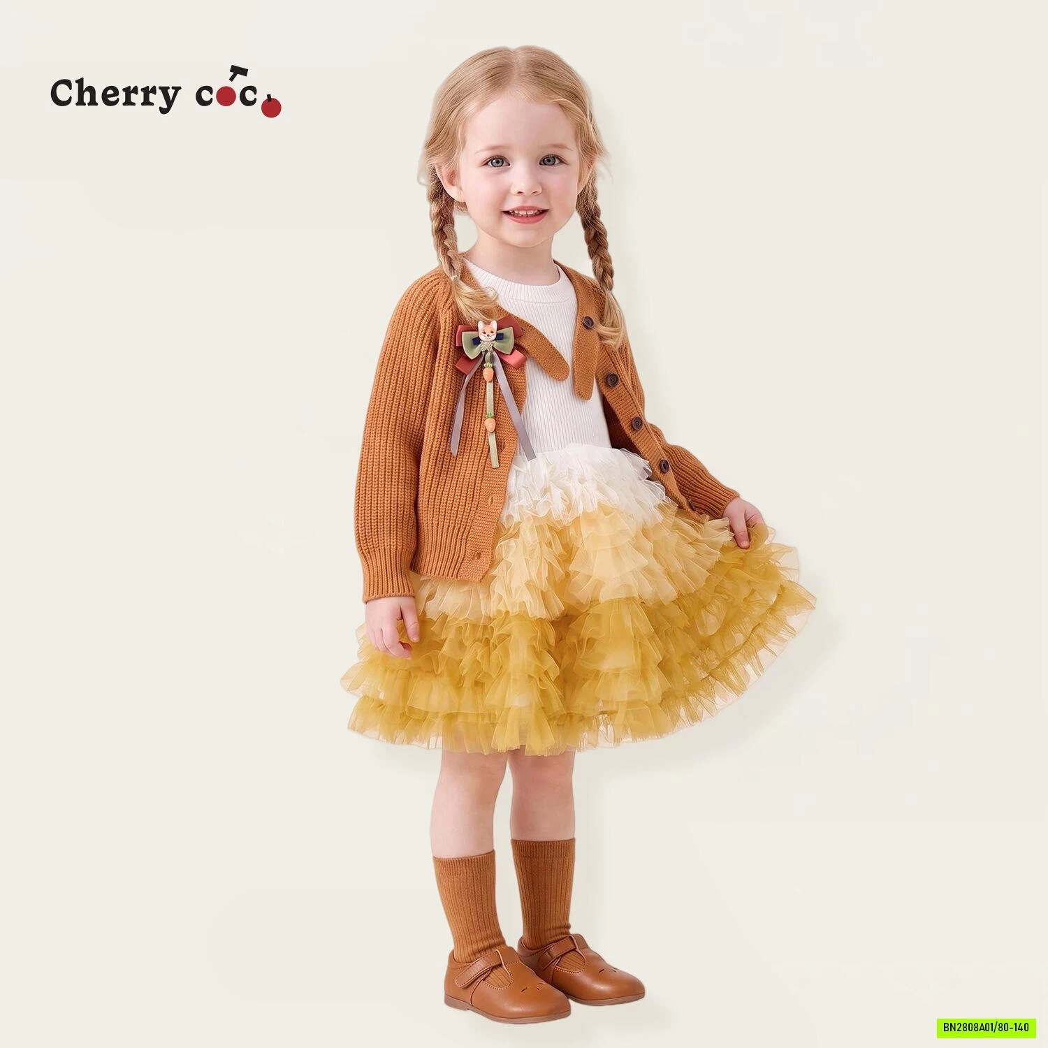 ĐẦM TUTU CAM CHERRYCOCO KÈM KHOÁC LEN