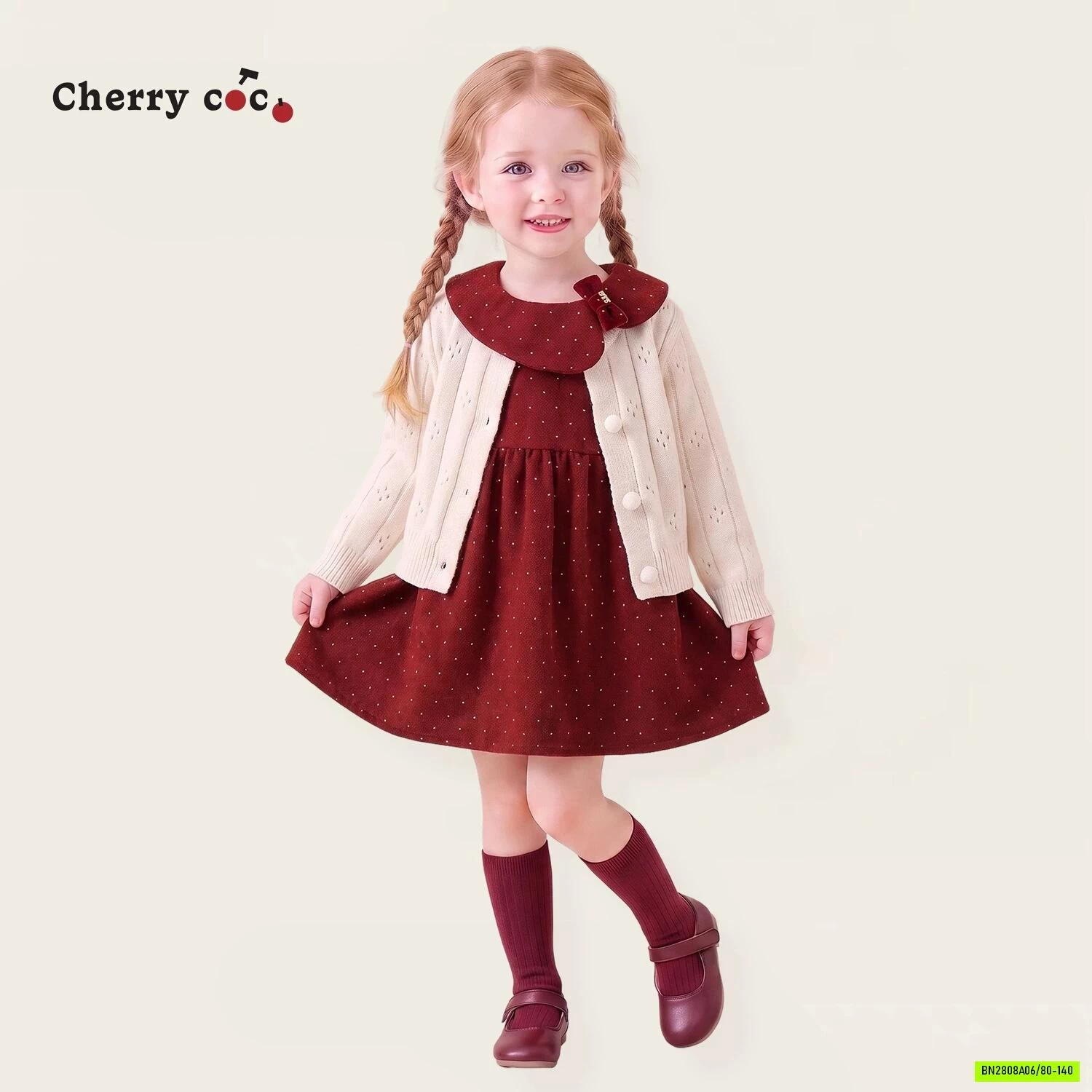 SÉT VÁY DẠ KÈM CARDIGAN CHERRYCOCO