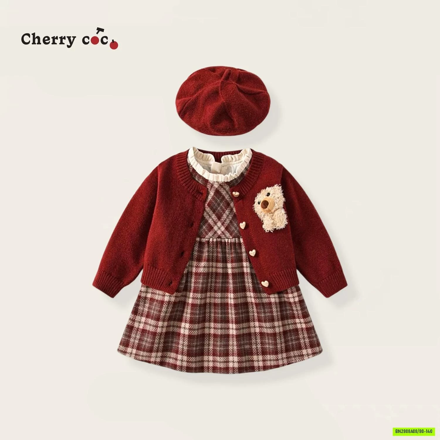 SÉT VÁY CARO KÈM CARDIGAN CHERRYCOCO
