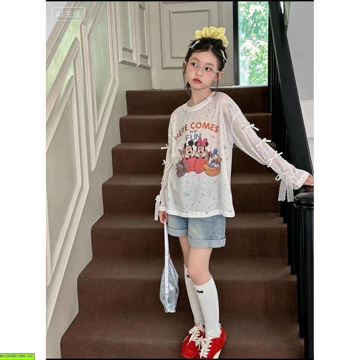 ÁO THUN GIẤY MINE - TAY THẮT NƠ