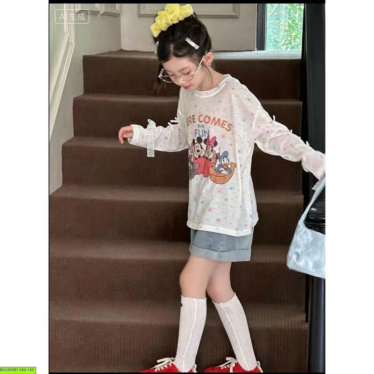 ÁO THUN GIẤY MINE - TAY THẮT NƠ