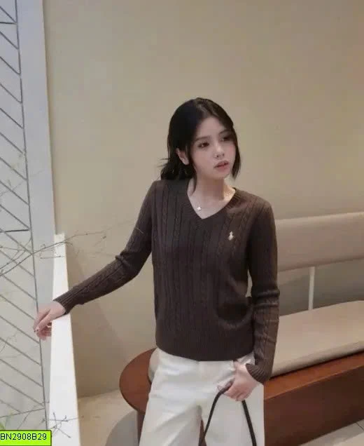 LEN CỔ TIM NÂU THÊU NGỰA JADE MAISON